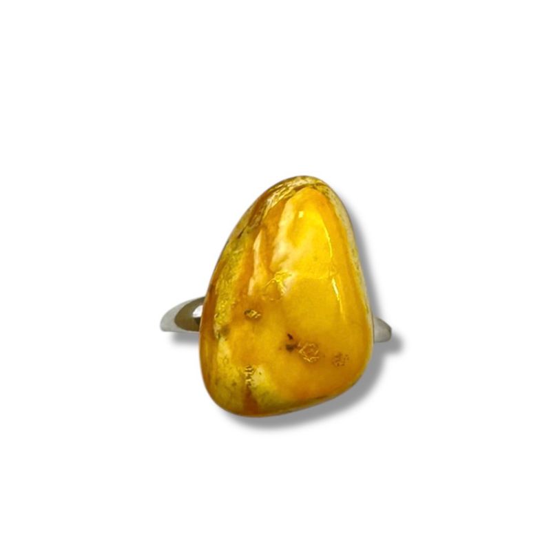 Sterling Silver Butterscotch Amber Ring