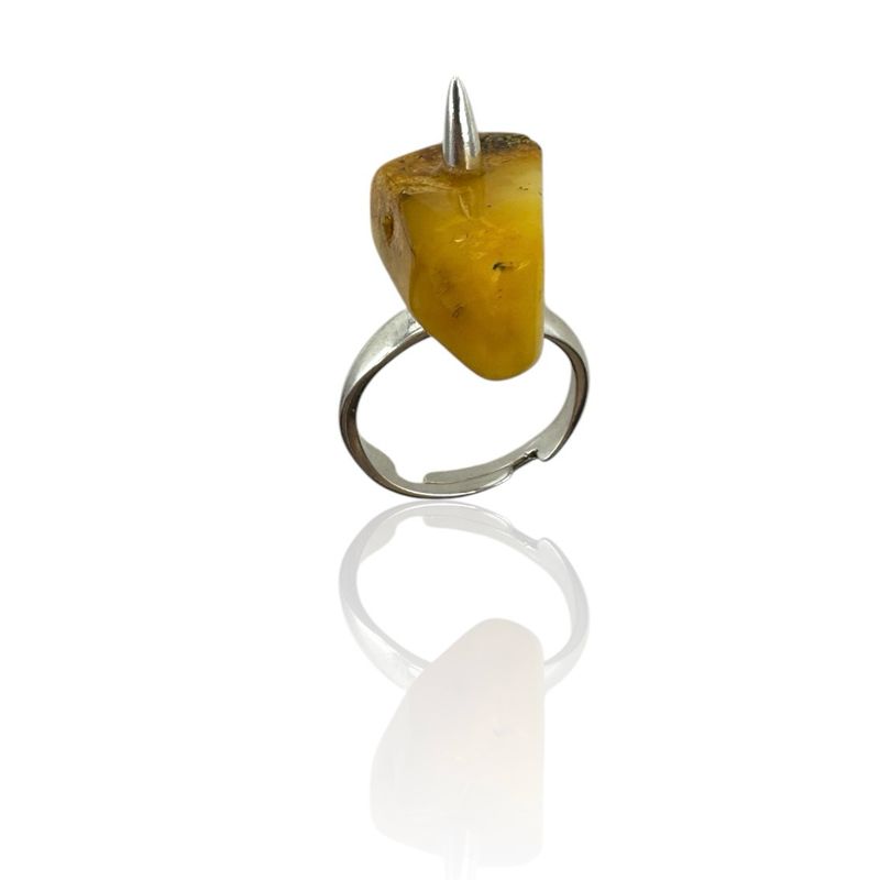 Sterling Silver Butterscotch Amber Ring