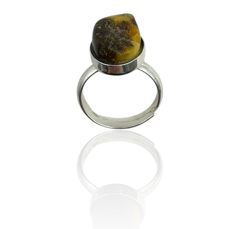 Sterling Silver  Amber Ring