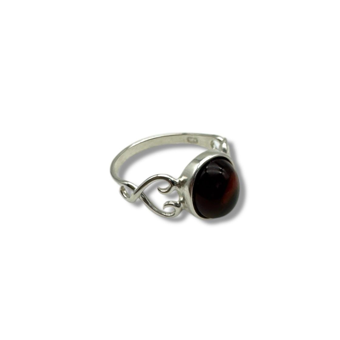 Sterling Silver Cherry Amber Ring