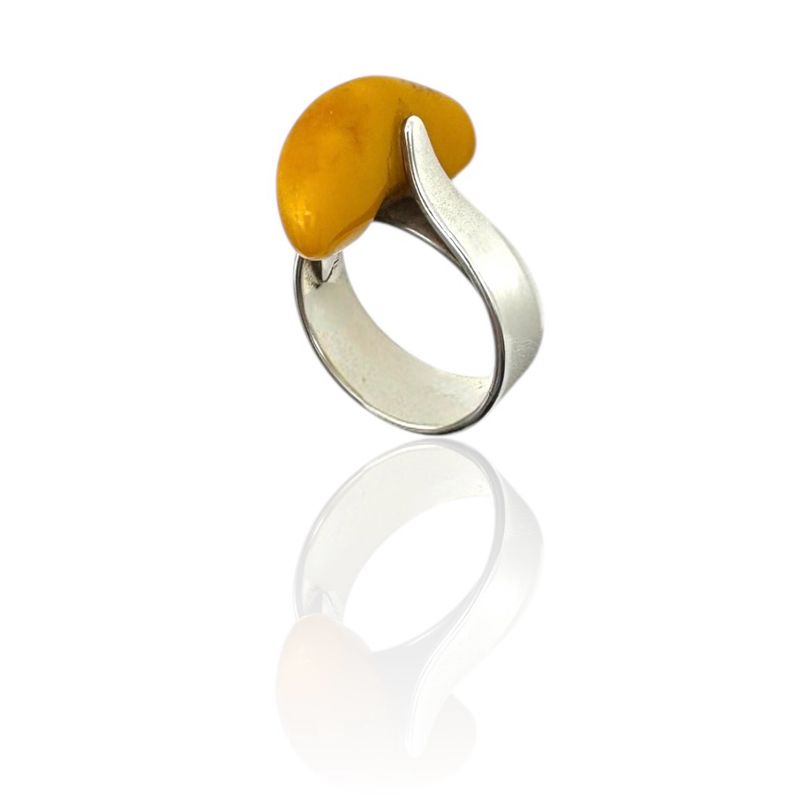 Sterling Silver Butterscotch Amber Ring