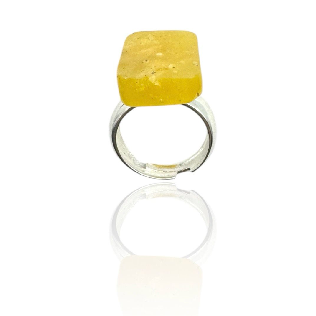 Sterling Silver Butterscotch Amber Ring