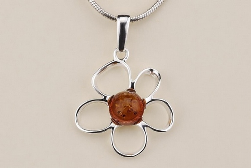 Silver and Amber Pendant