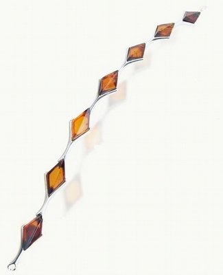 Silver and Amber Bracelet