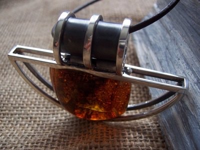 Silver and Amber Necklace