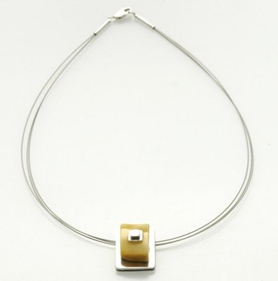 Silver and Amber Necklace