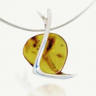 Silver and Amber Pendant