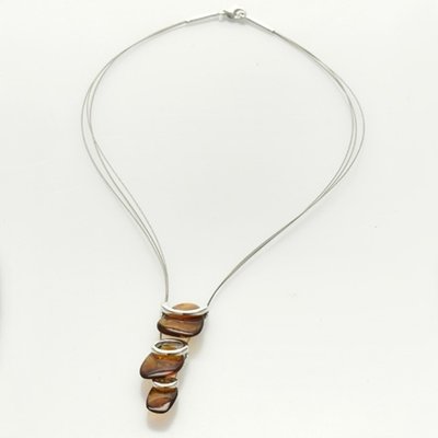 Silver and Amber Necklace