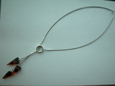 Silver and Amber Necklace