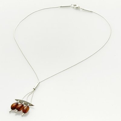 Silver and Amber Necklace