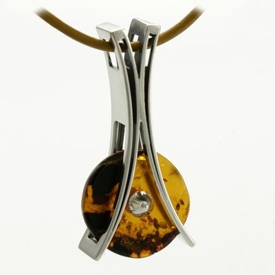 Silver and Amber Pendant
