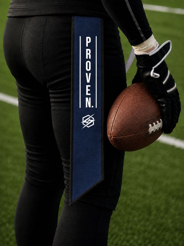 PROVEN Streamer Football Towel (Navy/White)
