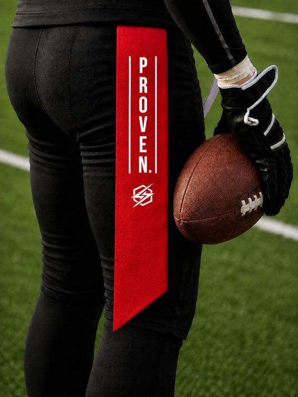 PROVEN Streamer Football Towel (Red/White)