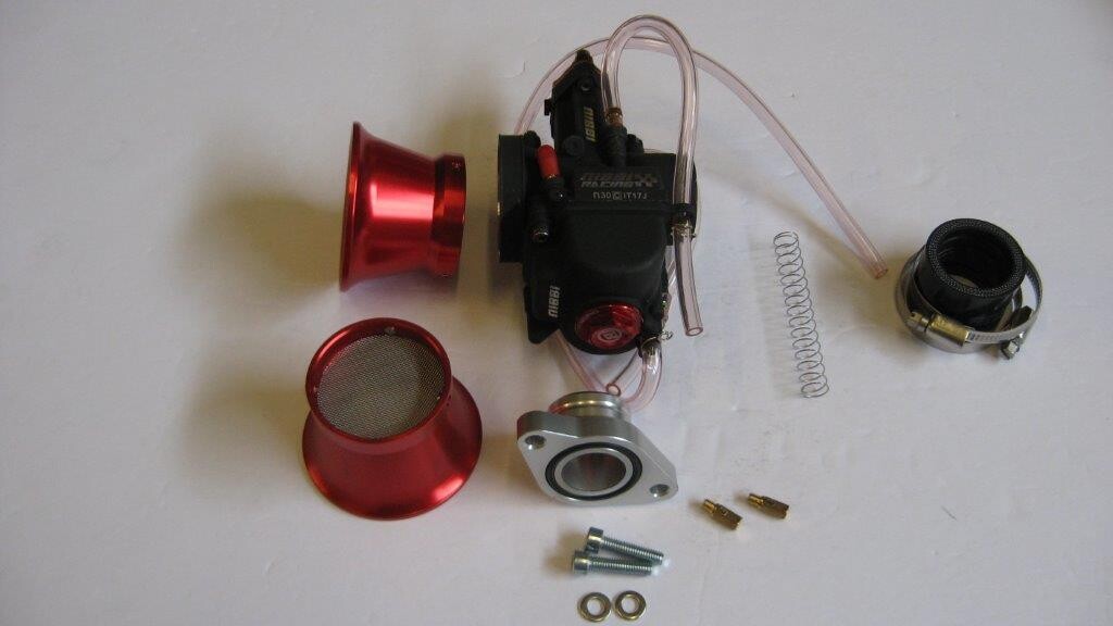 KAYO MiniGP PWK Full Race 28mm Carburetor Kits Complete with SVRP Red 50mm Velocity Stack