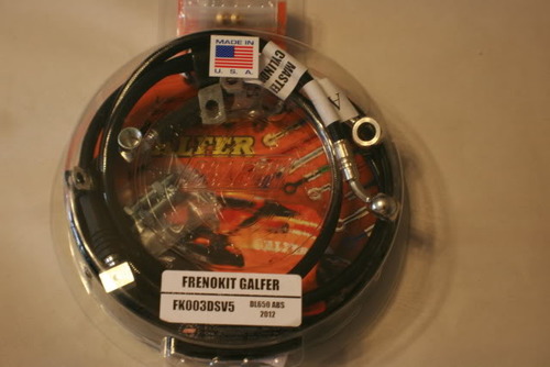 Galfer 2012 and Newer DL650abs Black SS Full Front Brake Line Kits - Standard Length