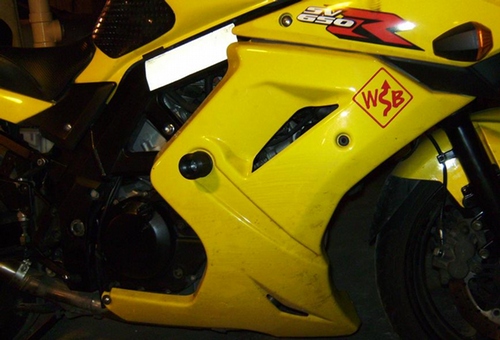 MotoSliders SV650sf Model No Cut Frame Sliders for Full OEM Fairing Gen 2 SV650 Models