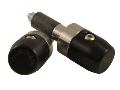 Clip On Bar End Sliders with Black Replaceable Pucks for Motorcycles