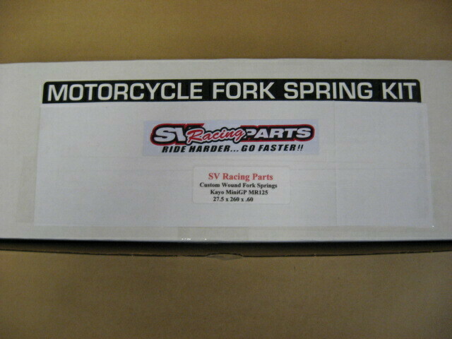 KAYO MiniGP -2012 - 2025 KAYO MiniGP Models - Custom Wound Fork Springs kits - Perfect Upgrade - High Quality - Made in the USA - KAYO MiniGP -2012 - 2025 KAYO MiniGP Models - Custom Wound Fork Springs kits - Perfect Upgrade - High Quality - Made in the USA -