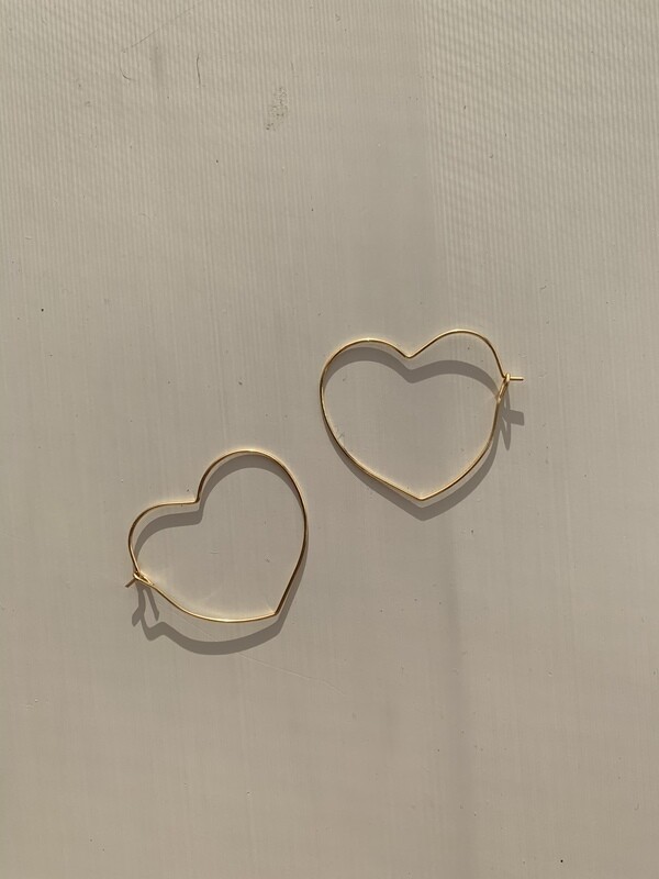 Heart hoop earrings