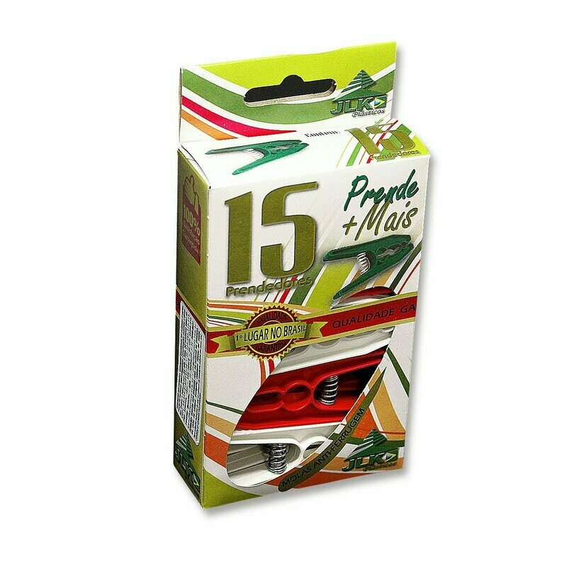 PRENDEDOR DE ROUPA 15 UNIDS - CAIXINHA