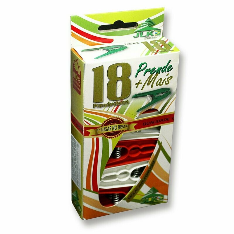 PRENDEDOR DE ROUPA 18UNIDS - CAIXINHA