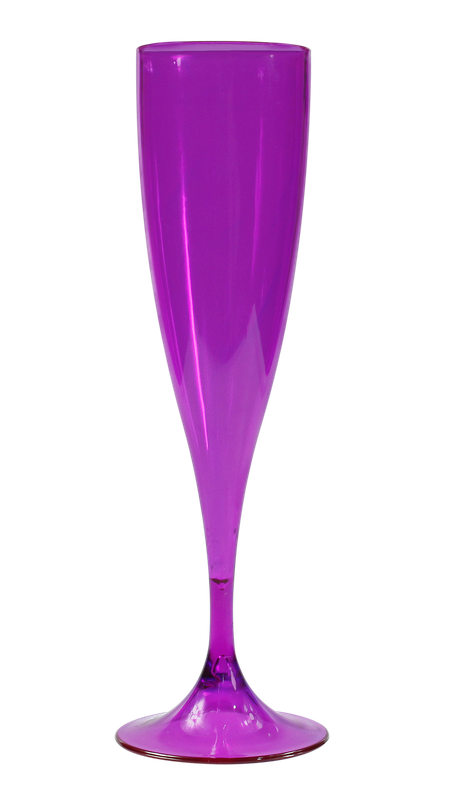 Taça de Espumante em Plástico Translúcida com Cores Vibrantes