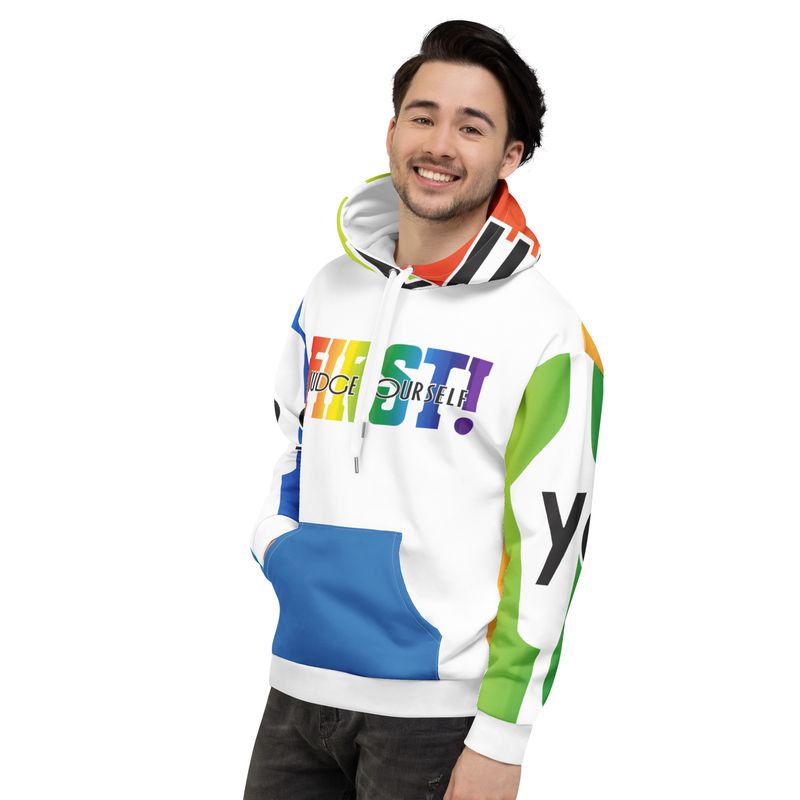 JUDGE YOURSELF FIRST Genderless Hoodie