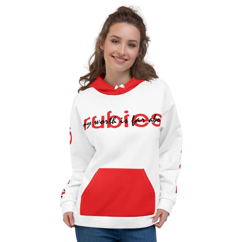 MY WORTH IS FAR ABOVE RUBIES Genderless Hoodie