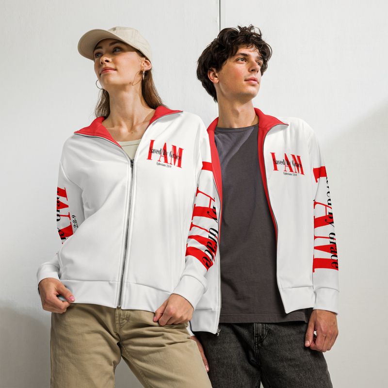 I AM SAVED BY GRACE Genderless track jacket
