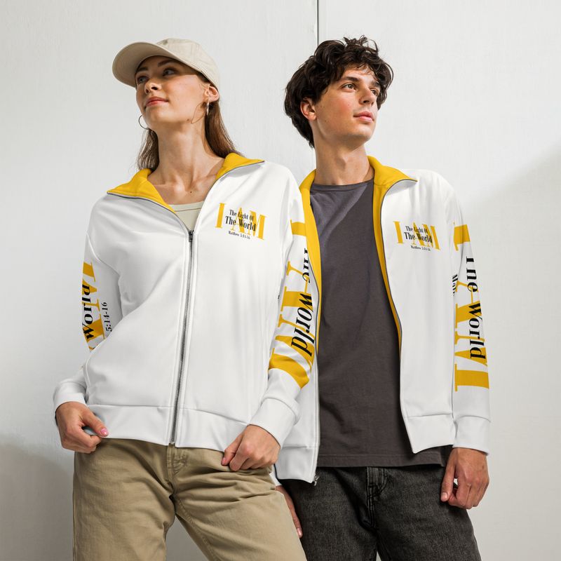 I AM THE LIGHT OF THE WORLD Genderless track jacket
