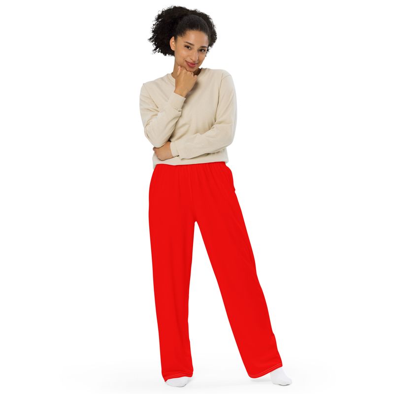 I AM BRIGHT RED Genderless wide-leg pants
