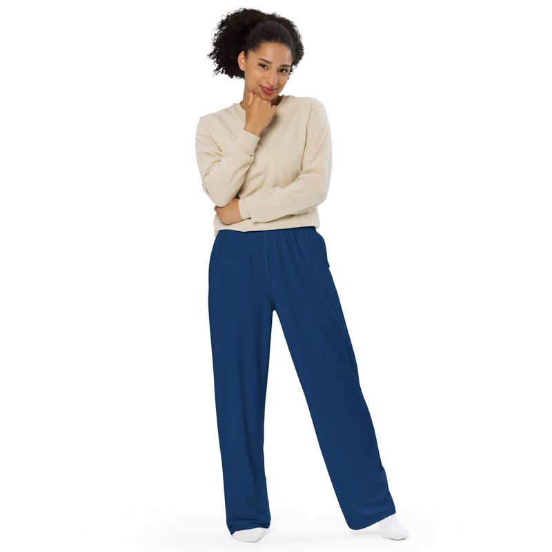 DARK BLUE Genderless wide-leg pants