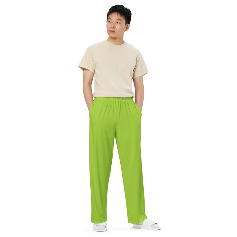 NEON GREEN Genderless wide-leg pants