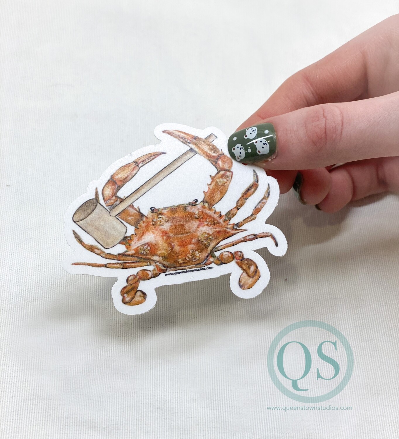 Steamed Crab and Mallet Vinyl Sticker