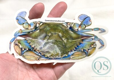 Coastal Blue Crab Vinyl Waterproof Sticker