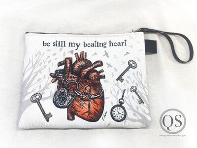 Be Still My Beating Heart Zipper Accessories Bag
