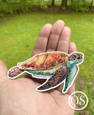 Colorful Sea Turtle Vinyl Sticker
