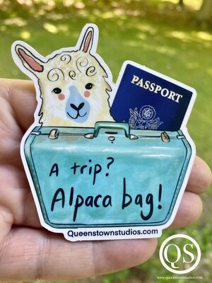 Alpaca Bag Cute Vinyl Art Sticker