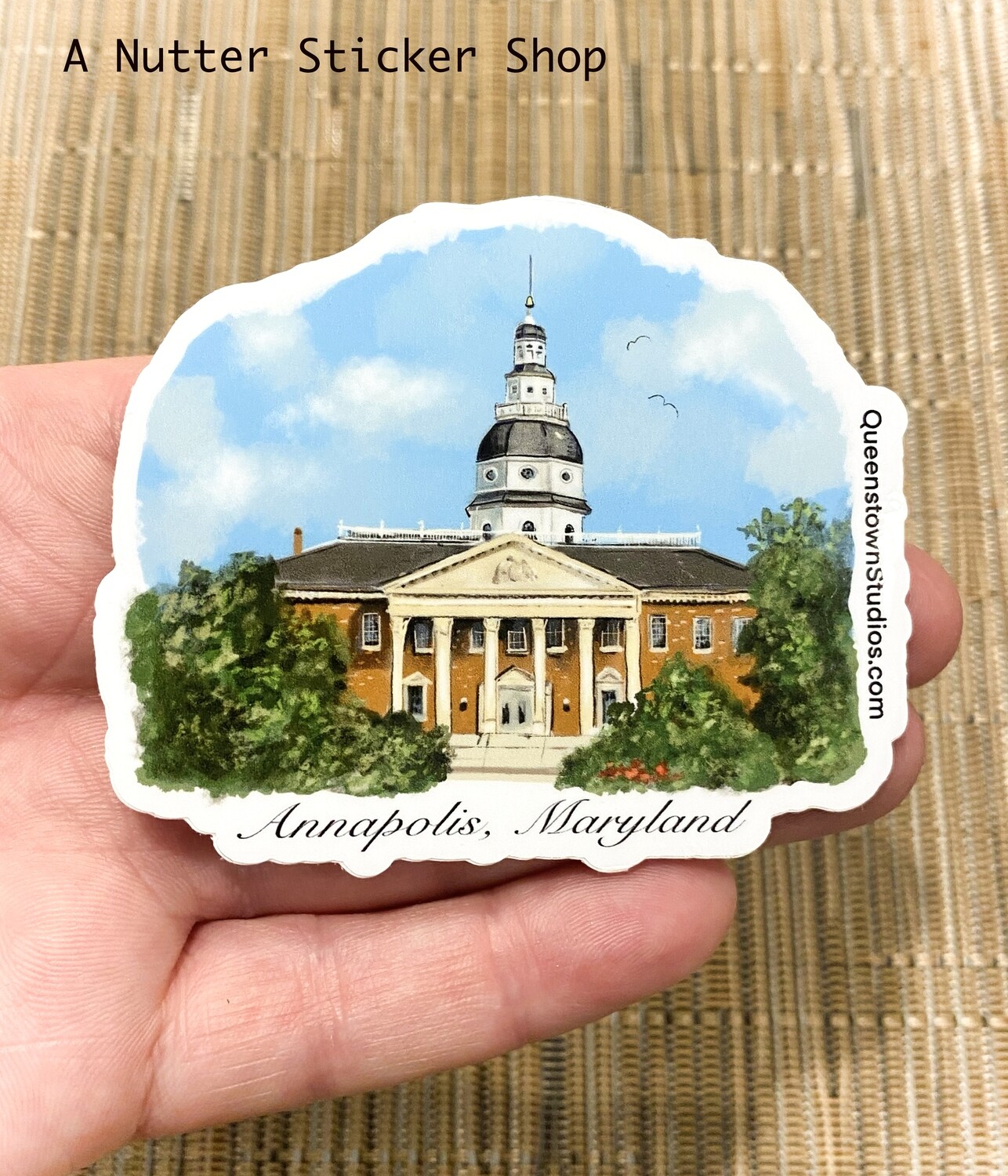 Annapolis Maryland, State House, Vinyl Art Sticker