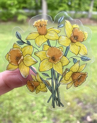 Cheerful Daffodil Bouquet Floral Vinyl Sticker