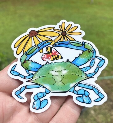 Cute Blue Crab Vinyl Sticker