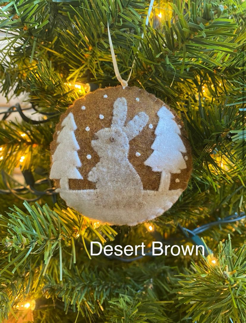 Desert Brown Handmade Felt Christmas Ornament