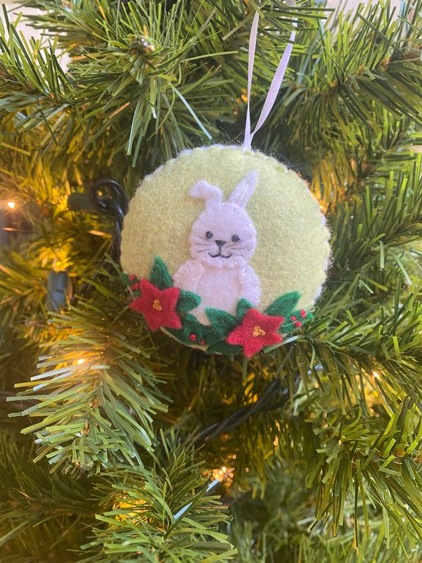 Chartreuse Handmade Felt Christmas Ornament