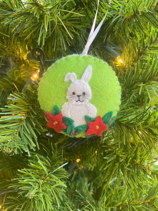 Lime Handmade Felt Christmas Ornament