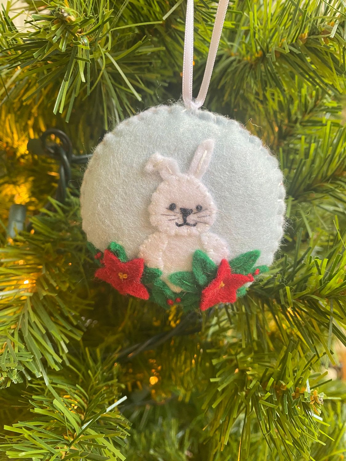 Baby Blue Handmade Felt Christmas Ornament