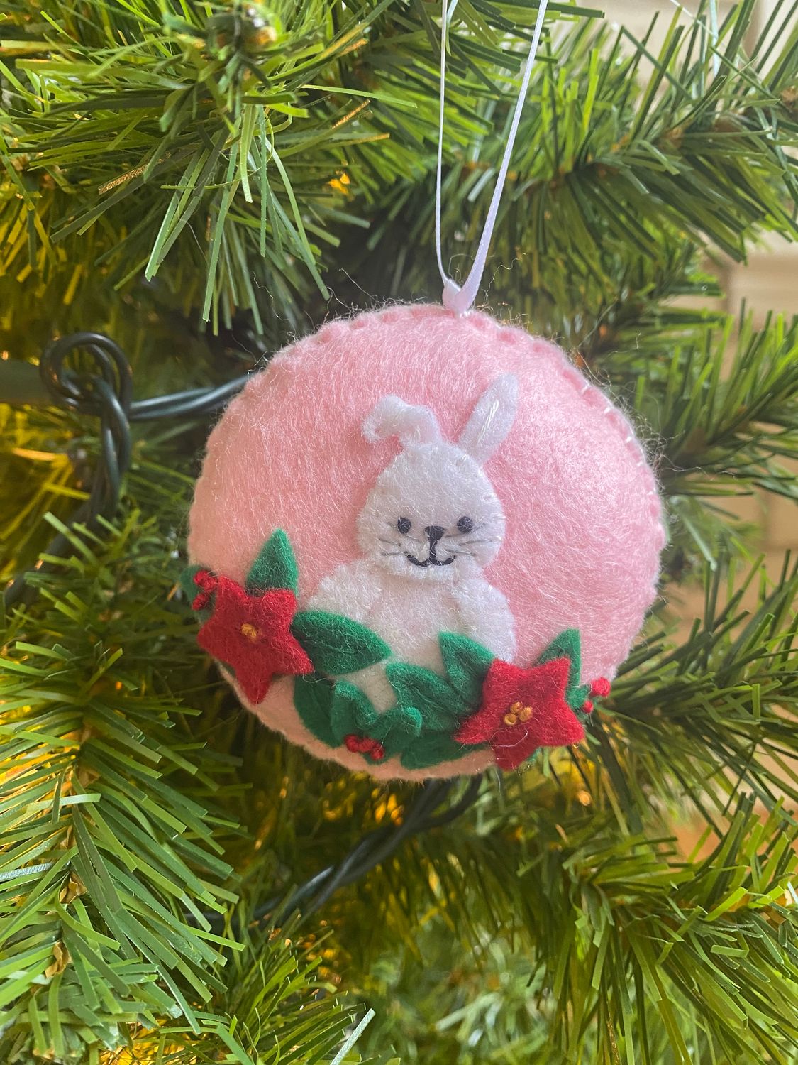 Pink Handmade Felt Christmas Ornament