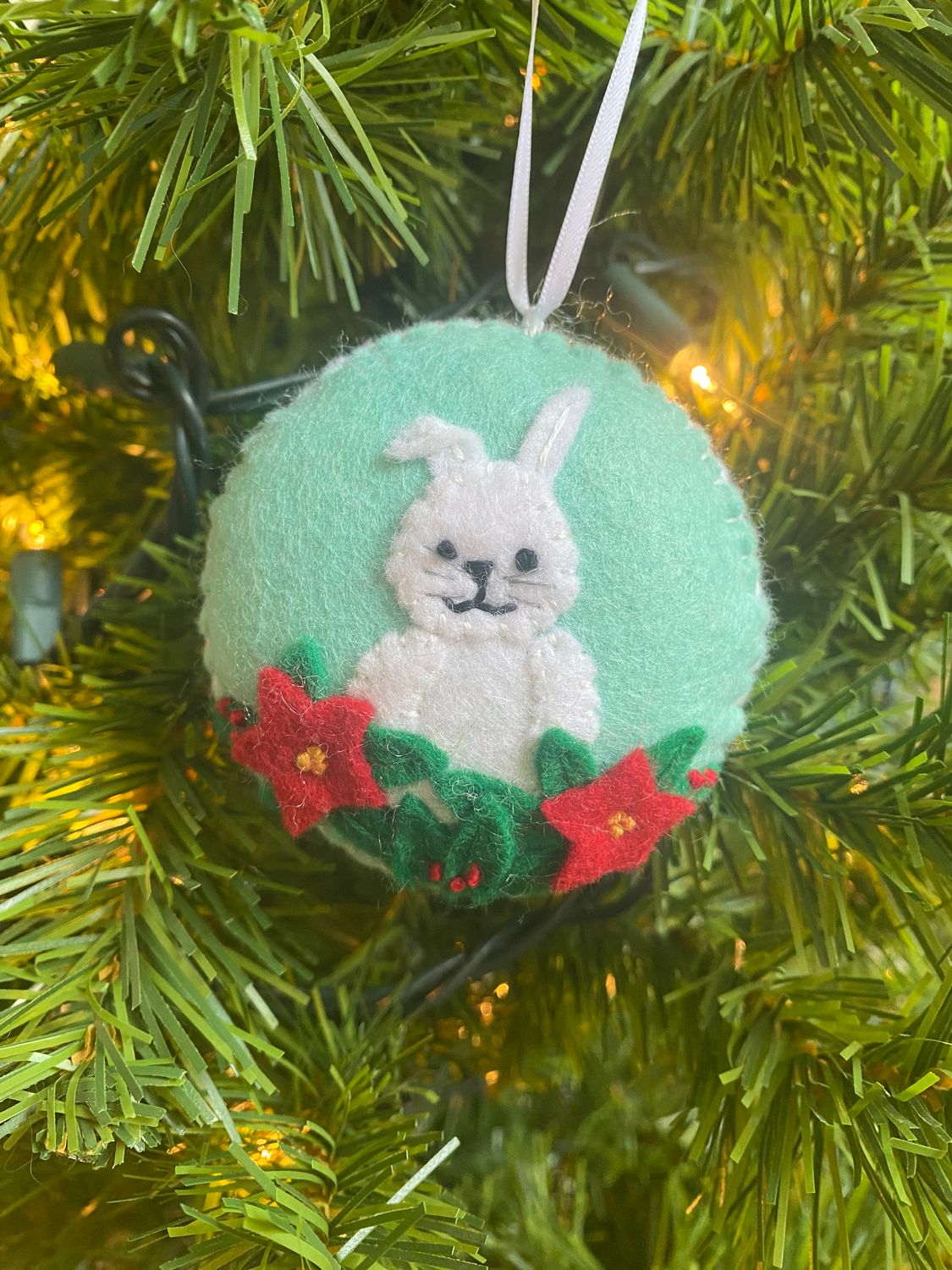 Mint Handmade Felt Christmas Ornament