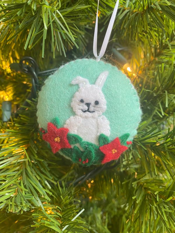 Mint Handmade Felt Christmas Ornament