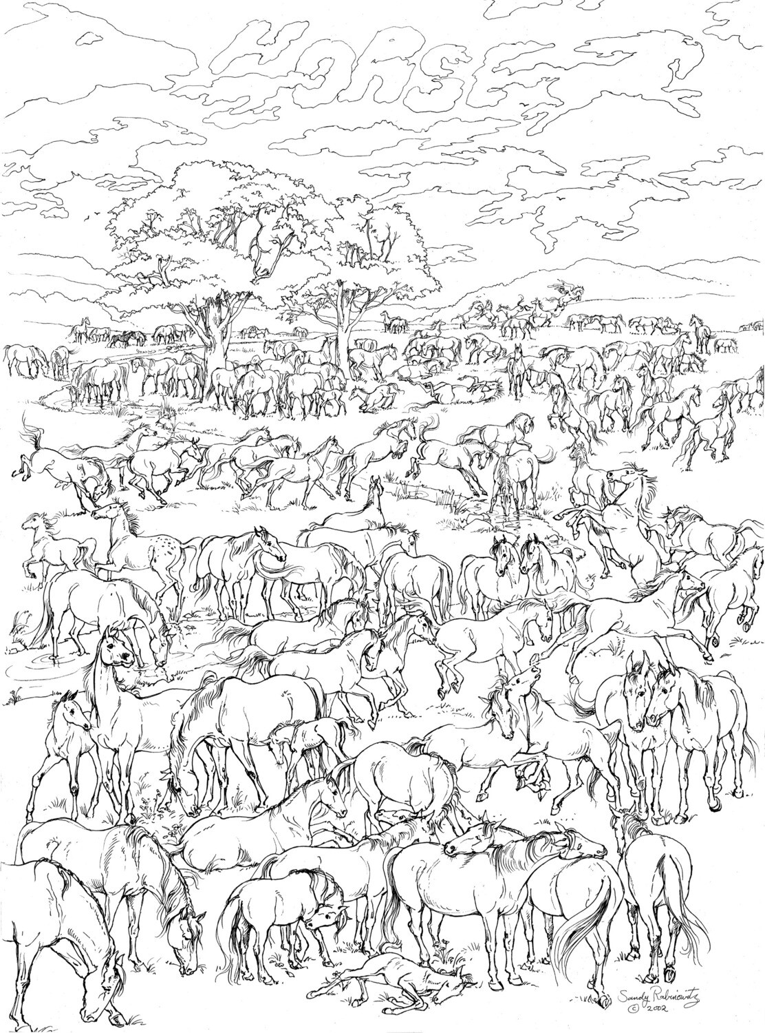 100 Horses Poster - Free Shipping!