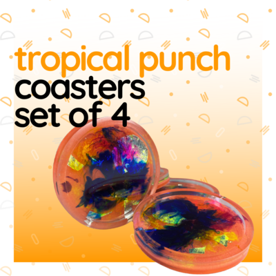 Tropical Punch Coasters, Set of Four